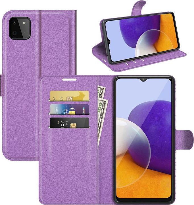 Actual product image Cover-Discount Galaxy A22 5G - leather case cover purple (Samsung Galaxy A22 5G)