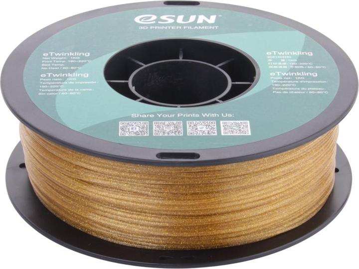 Actual product image eSUN ETWINKLING 1.75mm GOLD 1kg 3D FILAMENT (PLA, 1.75 mm, 1000 g, Gold)