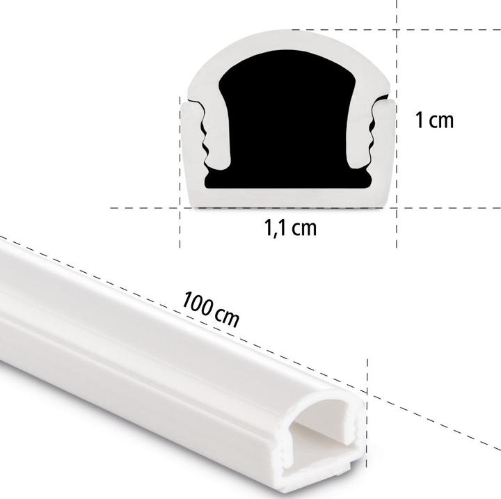 Immagine prodotto Hama Canalina per cavi in PVC, semicircolare (Tubazione, 100 cm)
