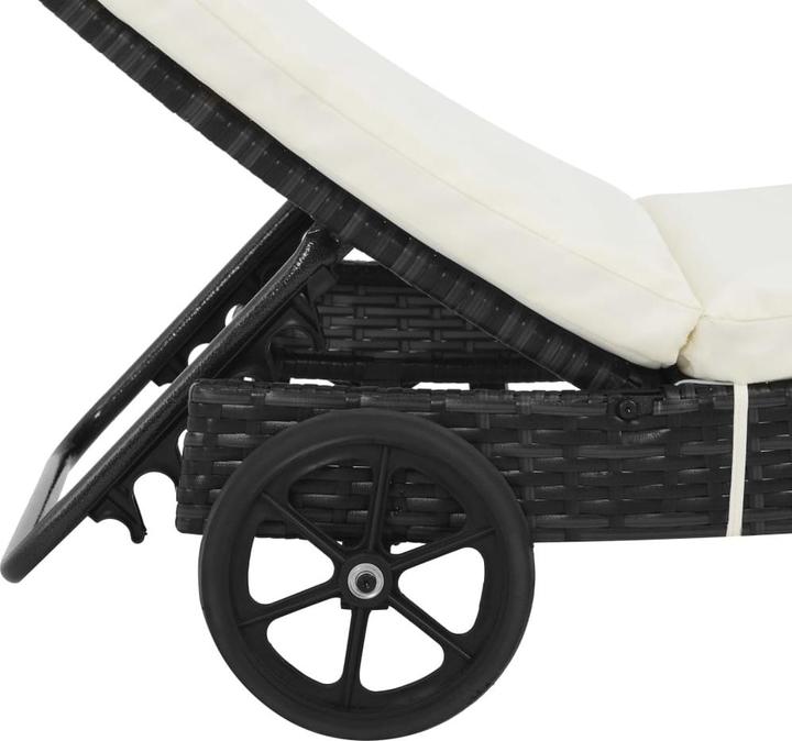Image du produit VidaXL Sonnenliegen 2 Stk. mit Rollen und Auflagen Poly Rattan (60 cm)