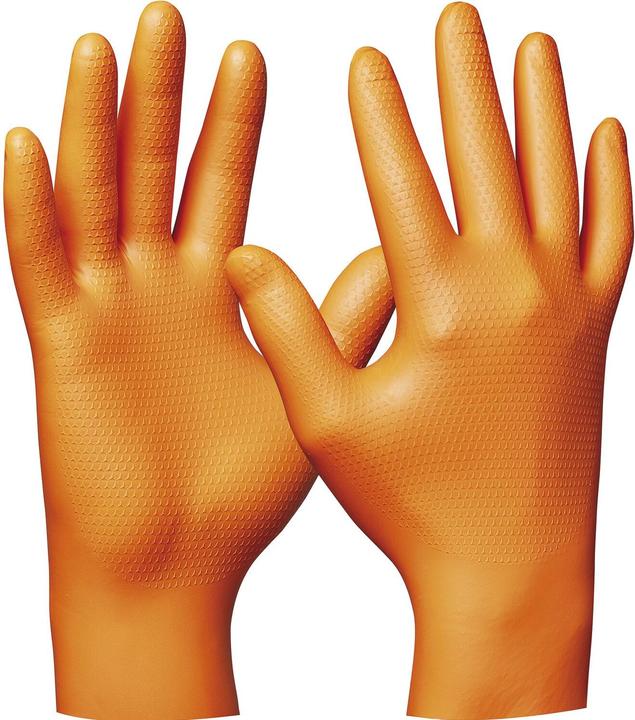 Produktbild Gebol Einweghandschuhe Orange Nitril Ultra Grip Grösse XXL - 50 Stück (XXL)