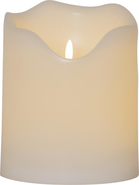 Star Trading Bougie LED pilier flamme grand 16 cm x 20 cm, blanc (1 x)
