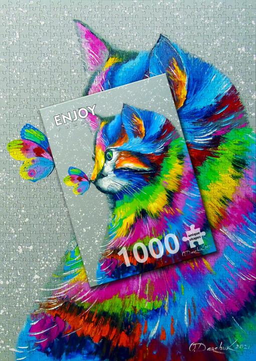 Image du produit Enjoy Puzzle ENJOY-1781 - Chat lumineux et papillon, puzzle, 1000 pièces (1000 pièces)