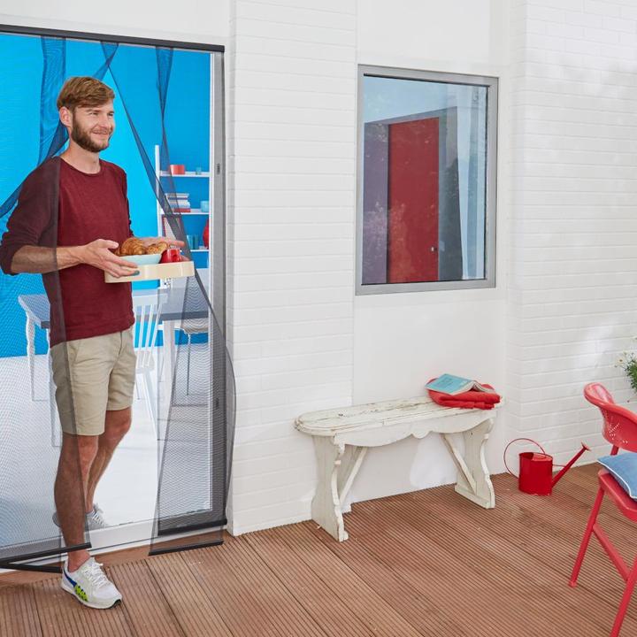 Actual product image tesa Insect screen STANDARD slatted door, curtain with Velcro fastener, without drilling (120 x 250 cm)