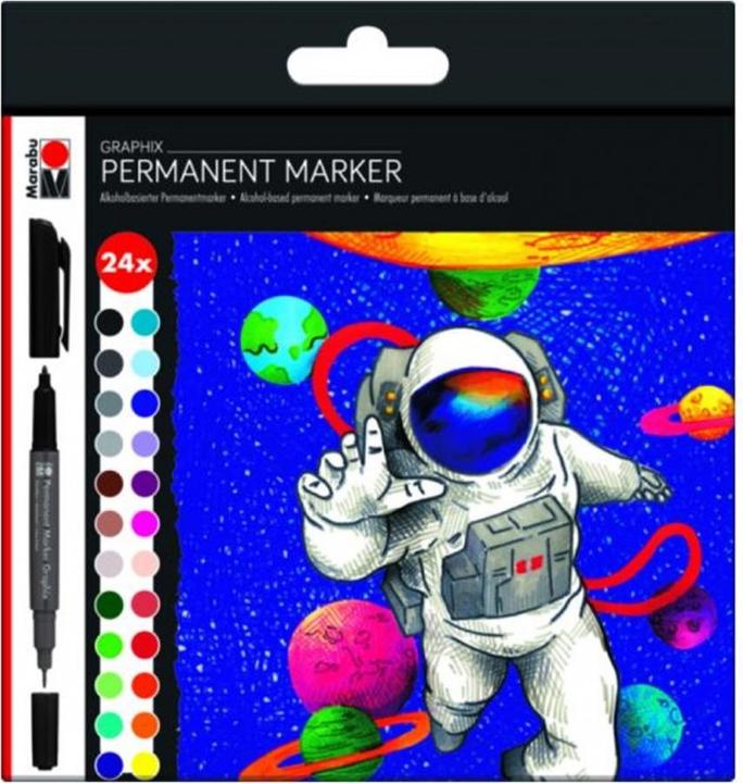Produktbild Marabu Permanent-Marker Graphix-Set (Mehrfarbig, 2 mm, 24 x)