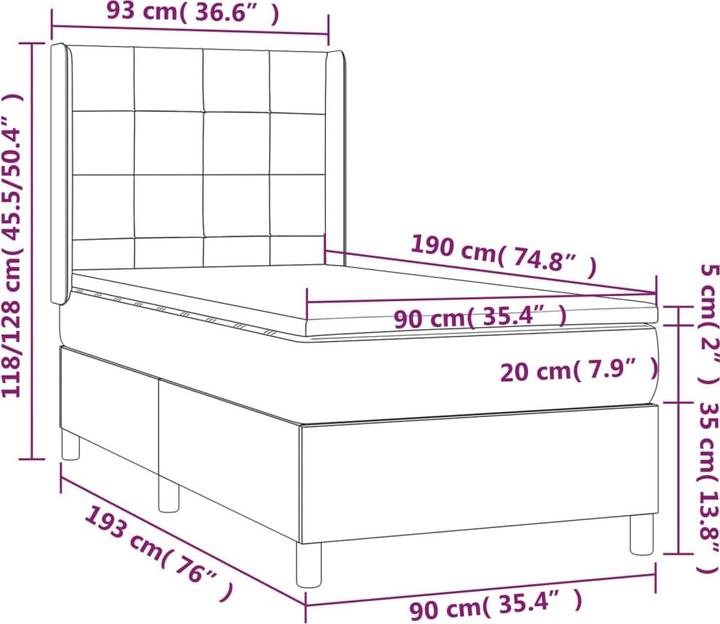 Produktbild VidaXL Benedict (90 x 190 cm)