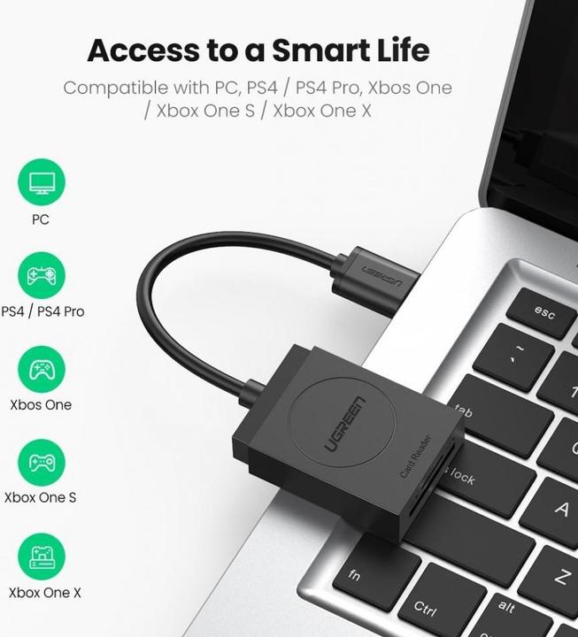Actual product image Ugreen 2 in 1 USB-A 3.0 card reader (USB 3.0)