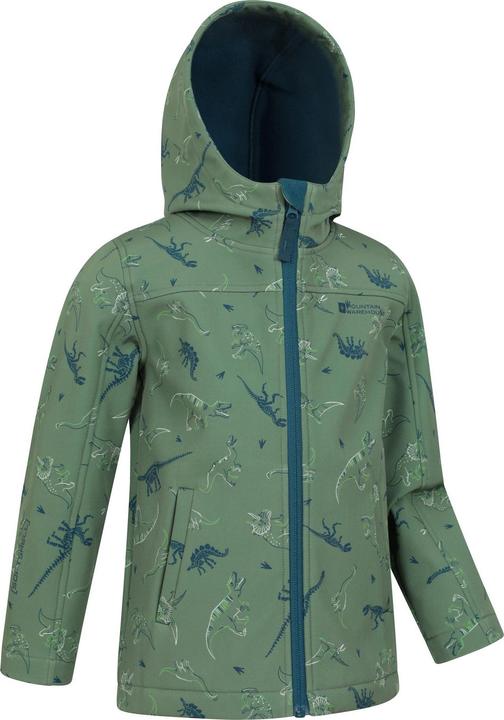 Actual product image Mountain Warehouse Childrens/Kids Exodus II Dinosaurs Water Resistant Soft Shell Jacket (140)