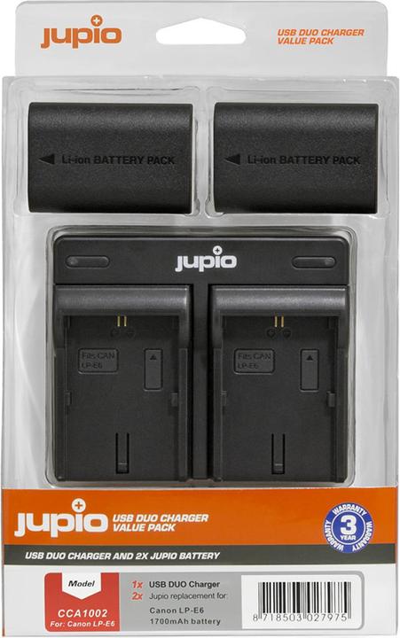 Produktbild Jupio Dual Ladegerät Set für Canon LP-E6 + 2x Akkus (Set)