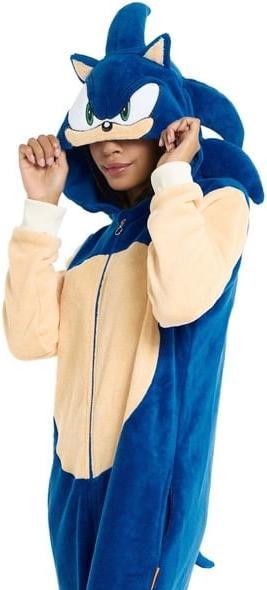 Actual product image Konjac Sponge OppoSuits Sonic the Hedgehog Onesie - Sonic Jumpsuit - Carnavalskleding - Huispak - Blauw - XS (XS)