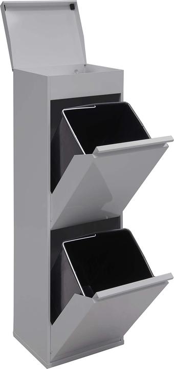 Immagine prodotto Arregui Cestino per rifiuti con maniglia, 2x17L (34 L), grigio chiaro (34 l)