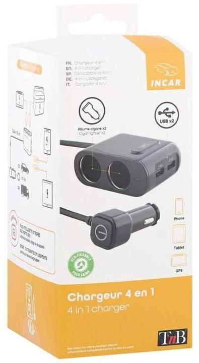 Image du produit T'nB Adaptateur de charge 2-USB+ prise norme DIN