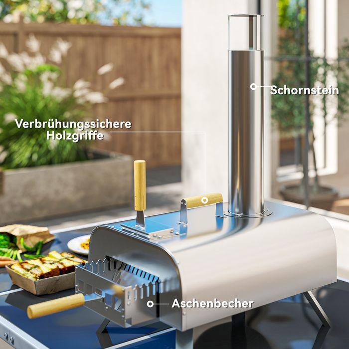 Produktbild Swisshandel24 Outdoor Pizzaofen Holzbefeuerter Pizza Ofen Edelstahl, Pizzastein (Pizzaofen Holz)