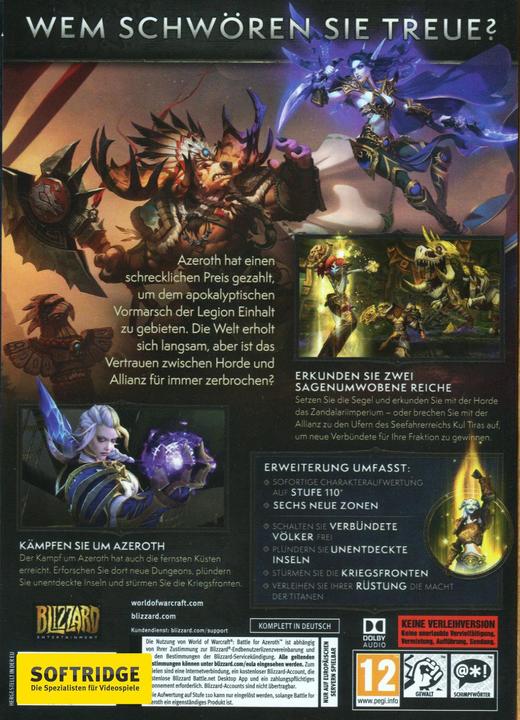 Produktbild Blizzard World of Warcraft: Battle for Azeroth (PC, DE)