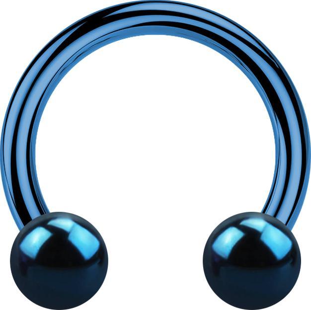 Produktbild Star Piercing Circular Barbell dunkelblau mit zwei Kugeln (Chirurgenstahl 316L, ohne Messing)