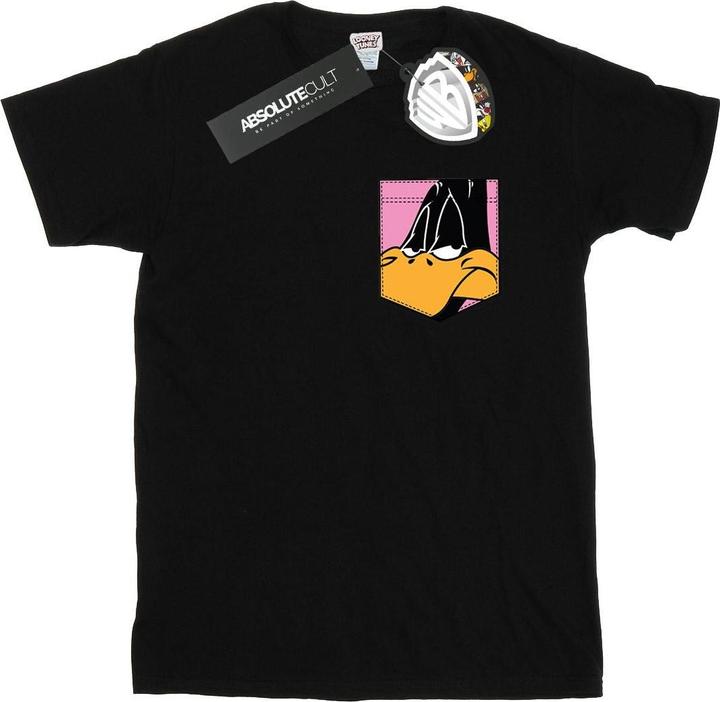 Immagine prodotto Looney Tunes Daffy Duck Face Faux Pocket Maglietta Uomo (L)