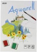 Actual product image Herlitz Watercolour block, 210 x 298 mm, content: 20 sheets 150 gsm, white, rough, study quality (A4, Plain, Hardcover)