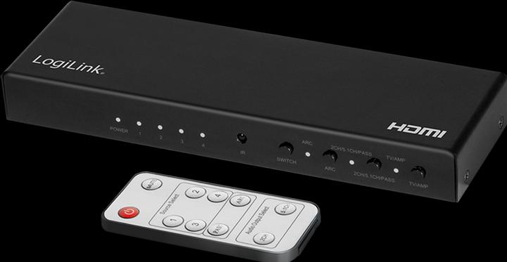 Immagine prodotto LogiLink Switch HDMI, porta 4x1, 4K/60 Hz, HDCP, HDR, ARC, Estrazione audio, RC