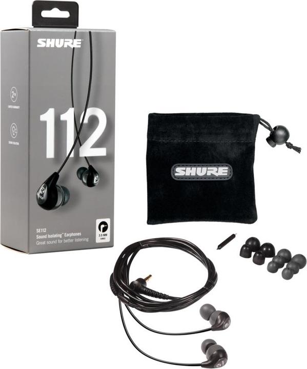 Image du produit Shure Écouteurs intra-auriculaires SE112-GR-EFS Gris Noir (NC, Filaire)