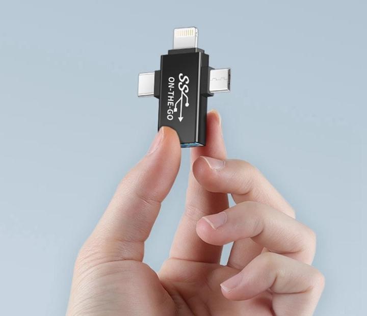 Immagine prodotto PowerGuard 3-in-1 USB-C MicroUSB Lightning OTG Adapter (USB 3.0)
