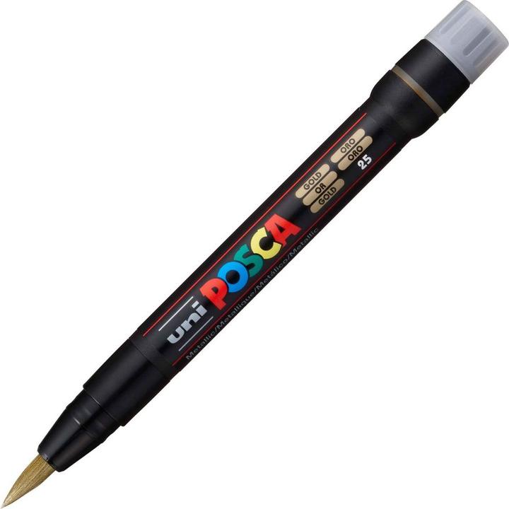 Actual product image Posca Brush tip marker (Gold, 10 mm, 1 x)