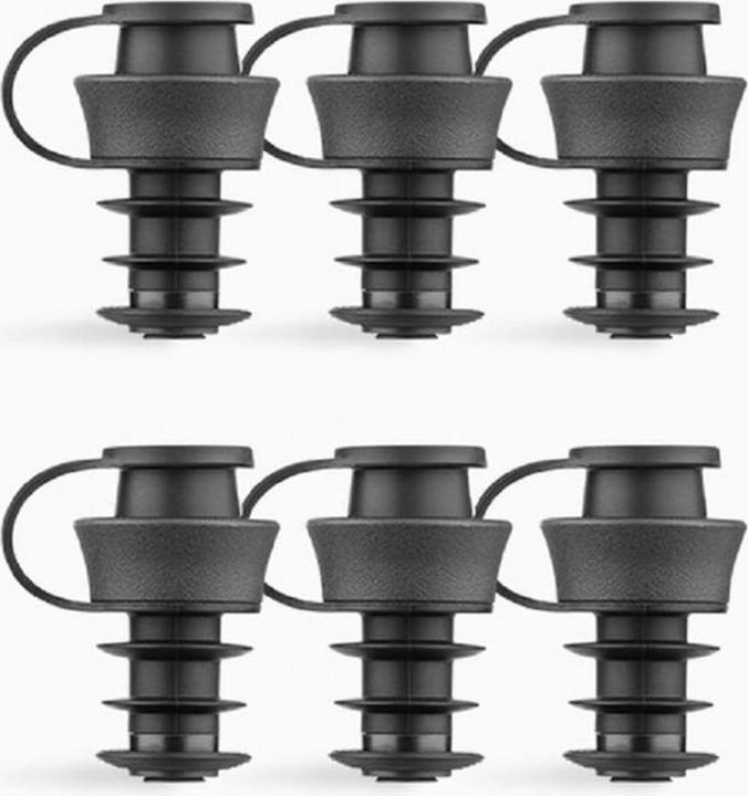 Actual product image Coravin Screw cap for wine pourer 6 pieces, black (Wine stopper)