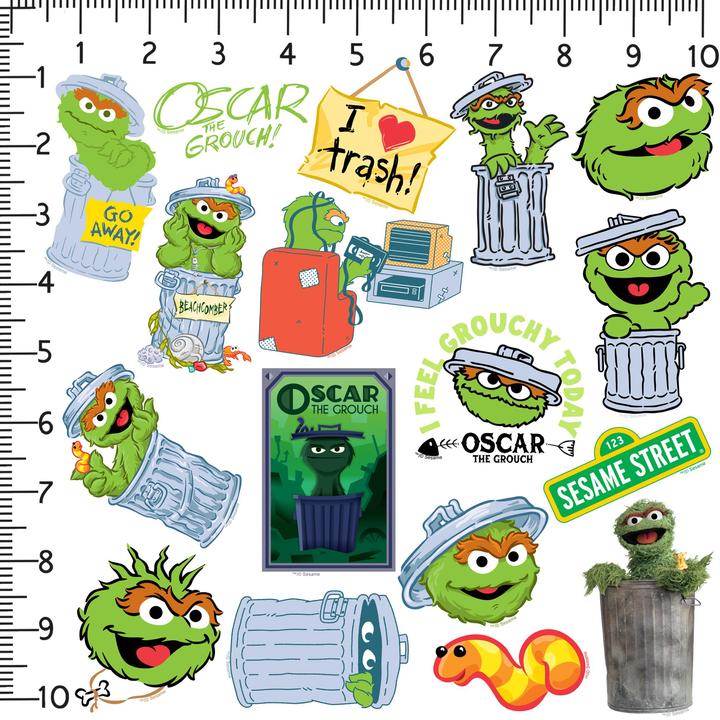 Actual product image Deluxe Oscar The Grouch Stickers (Pack of 50)