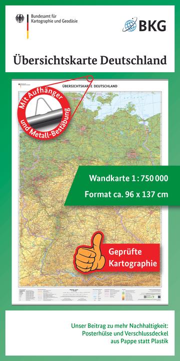 Produktbild Übersichtskarte Deutschland 1 : 750 000