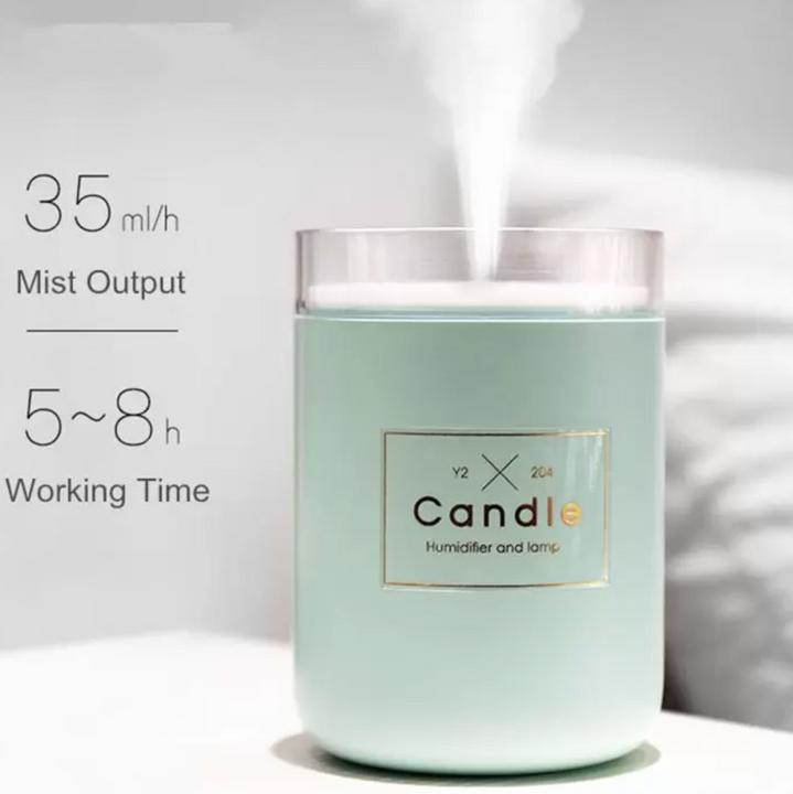 Produktbild PhoneLook Kompakter Luftbefeuchter Candle Duftspender für Wohnzimmer / Büro / Badezimmer Türkis