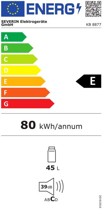 Energie-Label Severin KB8877 (45 l)