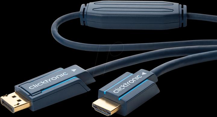 Produktbild clicktronic DisplayPort/HDMI Adapterkabel (10 m, HDMI, DisplayPort)