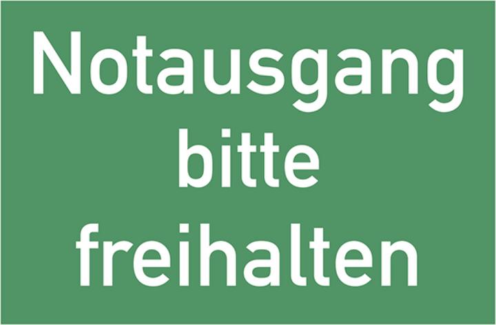 Moravia Rettungszeichen Textschild "Notausgang freihalten" Kunststoff, 300x200 mm