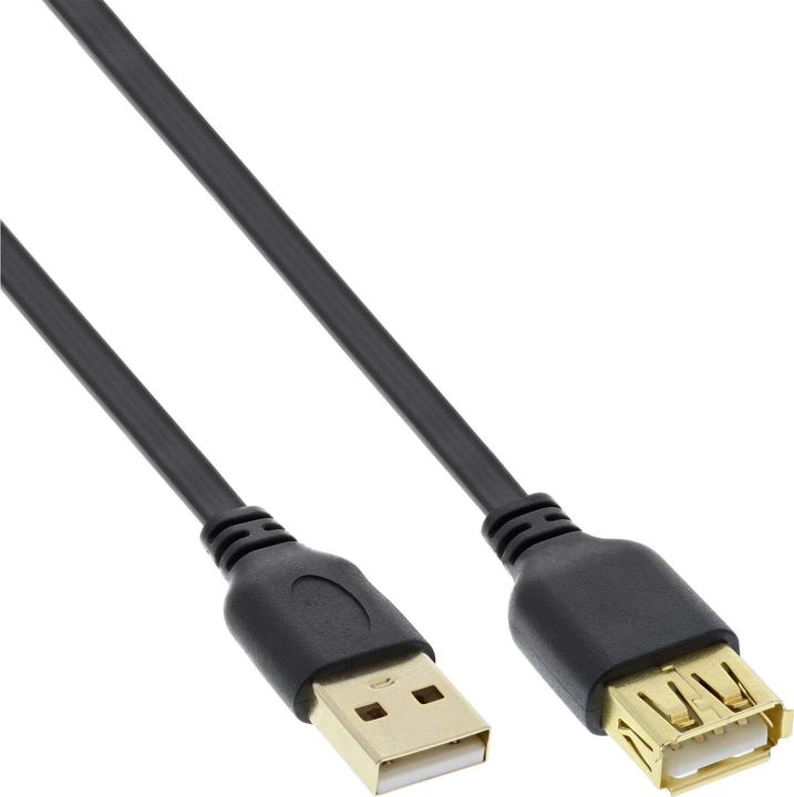 Produktbild InLine USB 2.0 Flachkabel Verlängerung (5 m, USB 2.0)