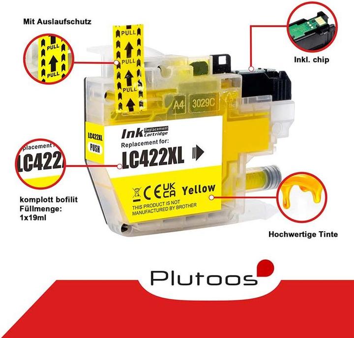Produktbild Plutoos Brother LC-422XL Patrone kompatibel, 4erFarbset LC-422 XL