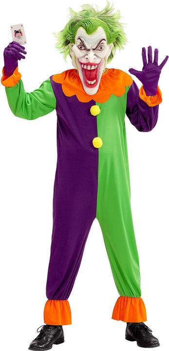Actual product image Widmann Evil Joker children's costume with jumpsuit and mask (128, 140, 158, 164)
