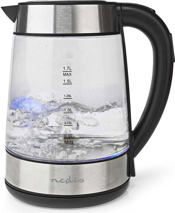 Produktbild Nedis Wasserkocher - Glasgehäuse - Temperaturanzeige - Variable Temperaturen (60, 70, 80, 90, 100 (1.70 l, EU-Stecker)