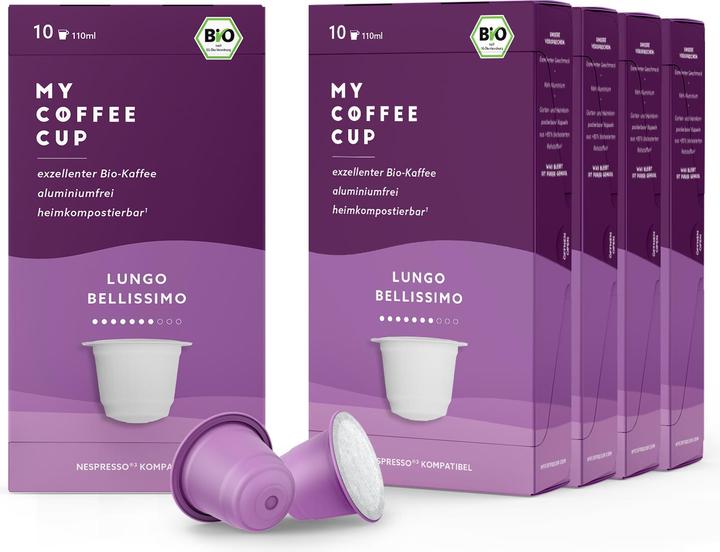 Image du produit My-Cups Capsules de café bio Lungo Bellissimo 10 pièces (10 x Port.)