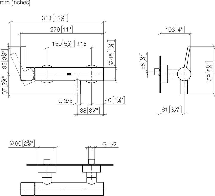 Immagine prodotto Dornbracht IMO miscelatore doccia monocomando per montaggio a parete, 33301670