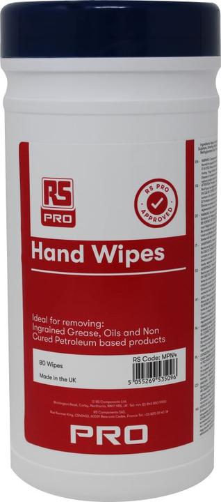 Produktbild Rs Pro Hand Wet Wipes Handreinigungstücher, Weiss, 80 Stück/Packung (80 Stk.)