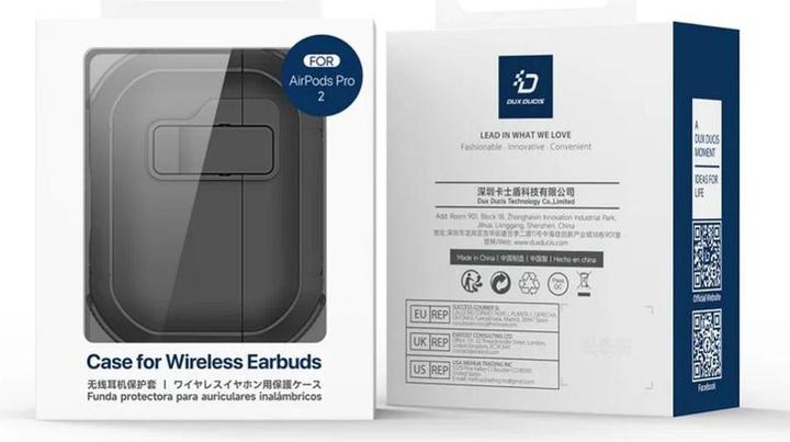 Productafbeelding Dux Ducis Headphone case - AirPods 4 PECP Series PC+TPU Cover with Hook Black (Hoes voor oplaadkoffer)