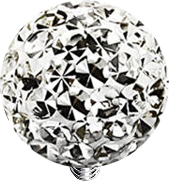 Actual product image Star Piercing Dermal Anchor crystal ball silver epoxy protective layer (Surgical steel 316L)