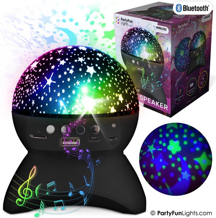 Actual product image PartyFun Lights Party Fun Lights - Starry Sky Bluetooth Speaker - Black (605605)