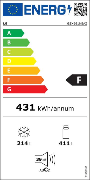 Energie-Label LG InstaView GSX961NEAZ (625 l)
