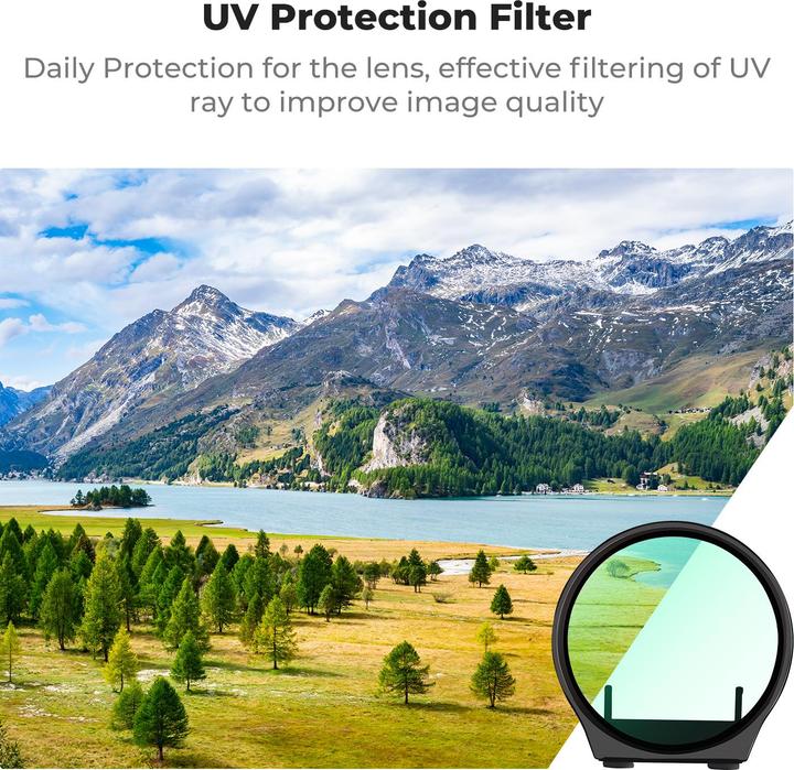 Produktbild K&F Concept 6pcs Filter Kits, UV+CPL+ND8+ND16+ND32+ND64, HD, Anti-Reflection Green Coating, Waterproof and Scrat