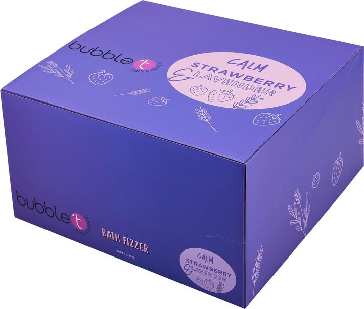 Produktbild Bubble T Bath Fizzer Calm Strawberry & Lavender 150g (Badeperlen)