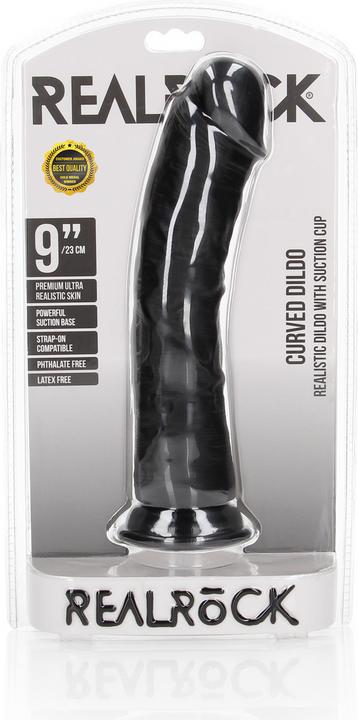 Actual product image RealRock Curved Realistic Dildo with Suction Cup - 9"/ 23 cm