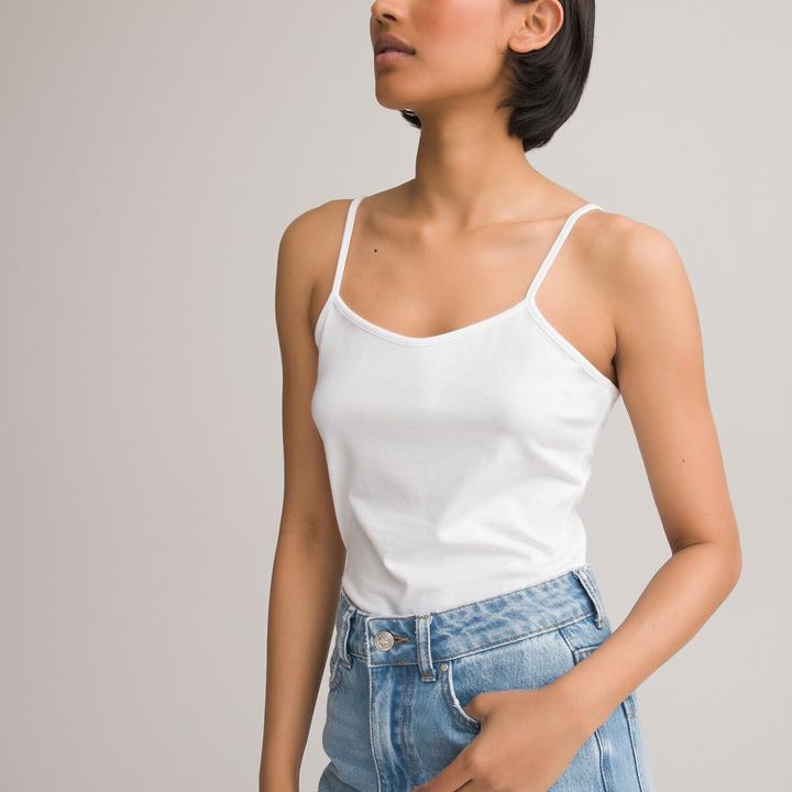 La Redoute Collections Top mit schmalen Trägern (L)
