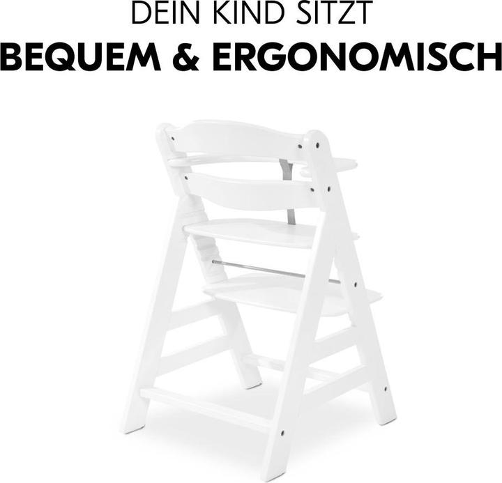 Produktbild Hauck Hochstuhl Alpha Plus White im Sparset - inkl. Sitzkissen Hochstühle (Hochstuhl Sitzerhöhung)