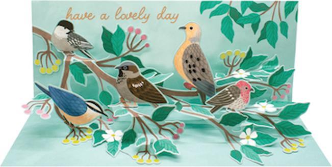 Actual product image Up with paper Card Pop-Up Card bird motif