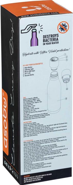 Actual product image Asobu UV bottle black, 0.5 L (0.50 l)